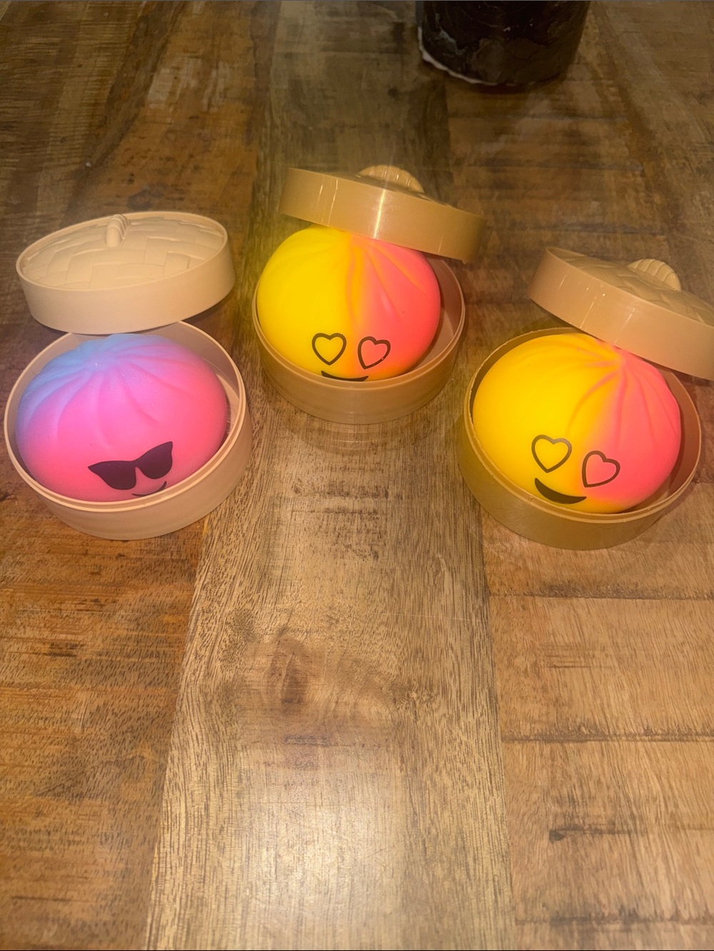 Rare Dumplings Squishy Plush Toy - Pink Yellow Tye Dye. Lot of 3.